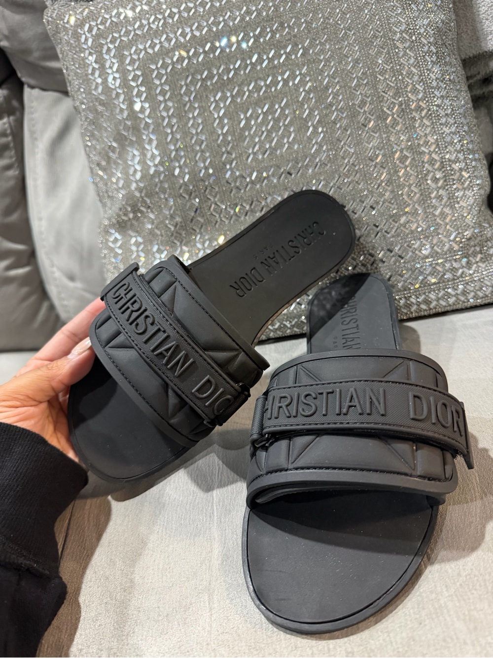 Christian Dior Black Slide Sandals BRAND NEW - Picture 3 of 4
